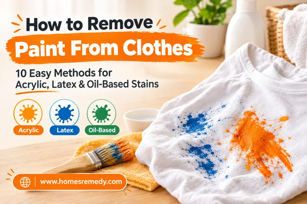 How to Remove Paint From Clothes 10 Easy Methods for Acrylic, Latex & Oil-Based Stains