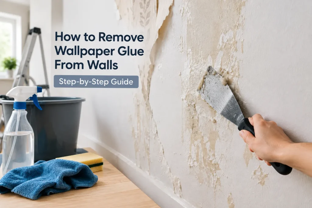 How to remove wallpaper glue from walls